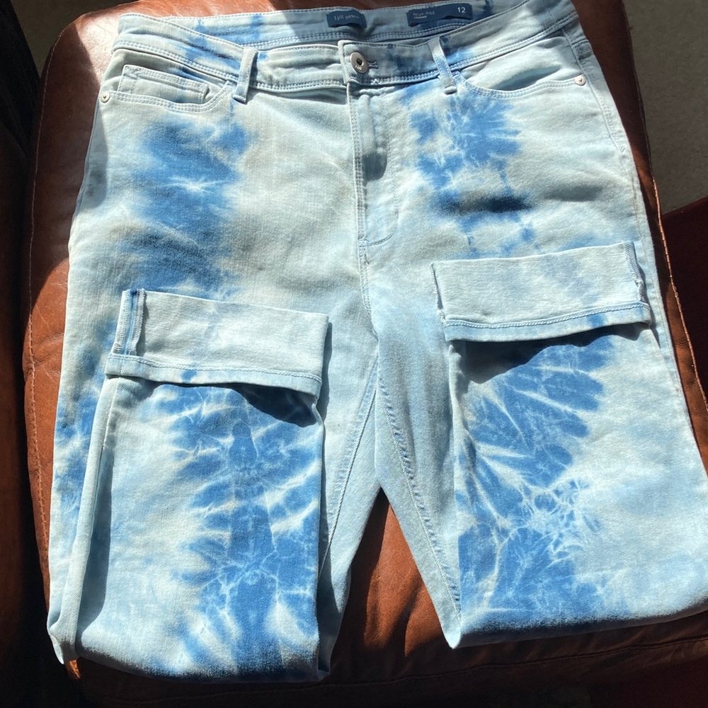 J. Jill  Light Blue Tie-Dye Relaxed Jeans